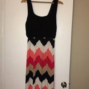 Chevron print maxi dress